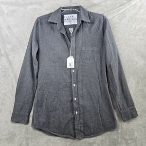 Frank & Eileen Womens Eileen Charcoal Grey Flannel Button Up Shirt XS New